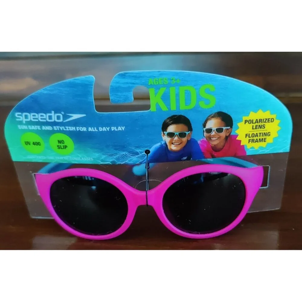 Speedo Kids Pink Sunglasses UV 400 No Slip Floating Frames Polarized Lens Age 3+
